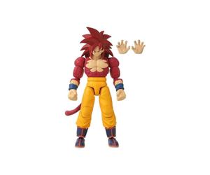 Figurine articulée BANDAI 40737 Dragon Stars Super Saiyan 4 Goku 17 cm 16 points d'articulation avec accessoires Rouge foncé/Jaune