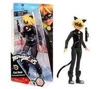 Figurine articulée BANDAI Miraculous Chat Noir 26 cm avec accessoires Noir avec détails dorés et argentés