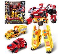 Figurine articulée d'action - QUANTUM HEROES DINOSTER - EU580801 - Robot transformable 3-en-1 - Raptor dinosaure - Rouge