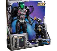 Figurine articulée DC Comics, Metal Force Brainiac 30 cm contre Batman 10,2 cm
