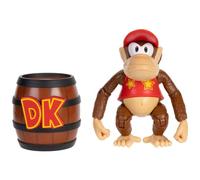 Figurine articulée Diddy Kong Nintendo 4", officielle Nintendo par, 13 points d'articulation, avec accessoire tonneau, idéale pour les collectionneurs