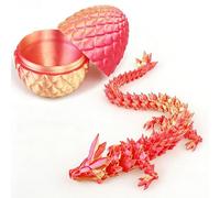 Figurine articulée en 3D de dragon avec œuf de dragon, figurine de dragon arc-en-ciel en cristal, modèle de dragon flexible et poseable, décor de bureau iridescent et fantastique de dragon à
