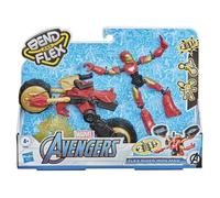 Figurine articulée Iron Man Bend and Flex avec moto flexible - AVENGERS