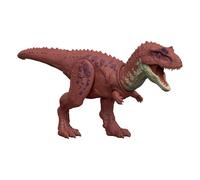 Mattel Jurassic World : Renaissance , Aucasaurus Rugissement féroce, dinosaure avec mouvement de mâchoire activé en bougeant la queue, attaque multidirectionnelle et son, jeu virtuel, JGB88