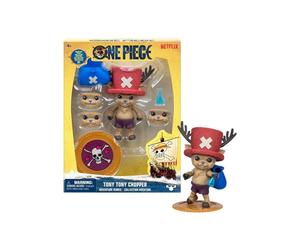 Figurine articulée Moose Toys Chopper One Piece Netflix 15 cm avec accessoires, faces interchangeables et socle rouge