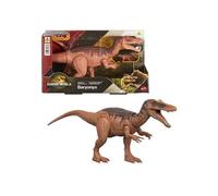 Mattel Jurassic World: Renaissance Baryonyx dinosaure articulé, jouet avec morsure commandée à partir de la queue, attaque dans toutes les directions, rugissement féroce, son et jeu virtuel, JGC79
