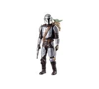Figurine articulée Star Wars Hasbro The Mandalorian & Grogu 28 cm avec sons et blasters gris