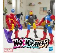 MixMashers Captain America, figurine 12 cm personnalisable à mélanger et combiner avec accessoires, Marvel, dès 4 ans