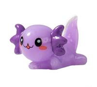 Figurine Axolotl de la taille d'un aquarium - Décoration phosphorescente en résine avec joli design de dessin animé et texture dimensionnelle subtile (violet)