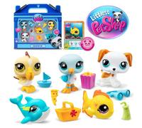 Figurine Bandai Littlest PetShop Pack de 5 Pets Plage