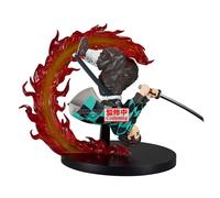 Figurine Banpresto Vibration Stars Plus Tanjiro Kamado Pose dynamique Effet flammes Translucides Noir