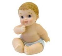 figurine bébé assis résine couché 5cm bleu - hobi res416cg Bleu G