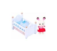Figurine Bébé Lapin Chocolat 5 cm + Lit et Accessoires