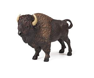 Figurine Bison d'Amérique Réaliste Jouet Enfant Collection Sauvage 3 Ans | Jeu éducatif découverte des grands mammifères sauvages | peinte à la main | idée cadeau original pour fille et pour garçon
