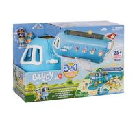 Bluey Set de jeu modulable Avion 3-en-1 transformable en hôtel/bateau – 70 cm, 2 figurines