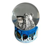 Figurine boule à neige à eau scintillante du Portugal dans des monuments célèbres et motifs de base - Boule de neige portugaise - Beau cadeau souvenir du Portugal (ville de Porto)