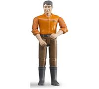 Bruder Figurine articulée bworld 60007 – Homme peau claire pantalon brun 1:16