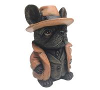 Figurine Bulldog - Figurine de collection Bouledogue français | Sculpture d'art animal en résine pour table basse, bibliothèque, décoration de bureau, ornement domestique, décoration extérieure en