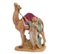 Figurine cammelliere avec chameau (342) type bois CM19 Fontanini - Fabriqué en Italie