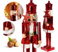 Figurine Casse-Noisette 60 cm Décoration de Noël Bonnet rouge avec pompon