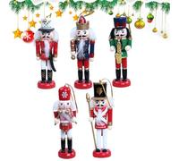 Figurine Casse-Noisette Soldat, Figures Soldat Marionnette Casse-Noisettes, Figures Ornementales Suspendues Casse-Noisettes, 5 Pièces Pendentif Casse-Noisette Marionnette Soldat, Décoration de