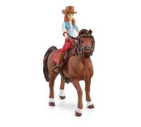 Figurine Cavalière Hannah et Cayenne, dès 5 ans, Schleich 42539 Horse Club - coffret, 15,1 x 7,9 x 18 cm