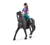 Figurine Cavaliere Lisa et Storm, coffret schleich avec 10 éléments inclus dont 1 cheval schleich hanovrien et sa cavaliere,