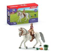 Figurine Cavaliere sur jument lipizzan - Cavalier et Jument Réalistes avec Seau et Selle, 41433 Horse club