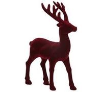 figurine cerf debout floqué 13.5x21cm rouge - générique 284105 Rouge G