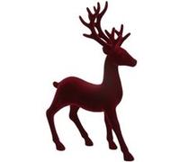 figurine cerf debout floqué 22x35cm rouge - générique 284110 Rouge G