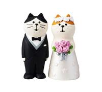 Figurine Chat Couple Mariage - 2 Pièces, Résine Anniversaire Saint Valentin, Déco Gâteau Mariage Aucuneary