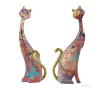 Figurine Chat - Keeper - Résine - Statue Couple - Décor Maison