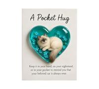 Figurine Chat Miniature - Souvenir Cœur Décoratif, Objet Mignon Avec Message Positif, Accessoire Collection Maison, Cadeau Symbolique Artistique, Décoration Élégante Durable | Idéal pour Bibliothèque