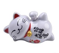 Figurine chat porte-bonheur à énergie solaire pour Feng Shui, agitant Maneki Neko décoration de voiture pour positif (B)