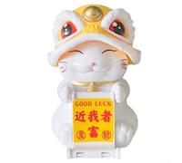 Figurine chat porte-bonheur dansant solaire pour décoration d'intérieur, apporte chance et gaieté à n'importe quel décor (jaune)