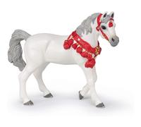 Figurine cheval arabe blanc en tenue de