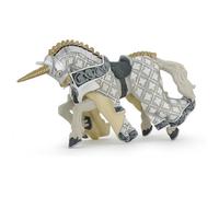 Papo - Cheval du Maître des armes cimier licorne -Le Médiéval - Fantastique - Figurine à collectionner -A partir de 3 ans
