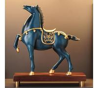 Figurine Cheval En Résine for Votre Année Du Zodiaque, Œuvre D'art Luxe Sur Le Thème Du Cheval Selon Le Zodiaque Chinois, Décoration for Le Salon Ou L'entrée(Blue,Style A)