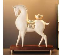 Figurine Cheval En Résine for Votre Année Du Zodiaque, Œuvre D'art Luxe Sur Le Thème Du Cheval Selon Le Zodiaque Chinois, Décoration for Le Salon Ou L'entrée(White,Style B)