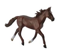 Figurine cheval - Standardbred Etalon Marron - Peinte à la main - 18.5 x 11.3 cm