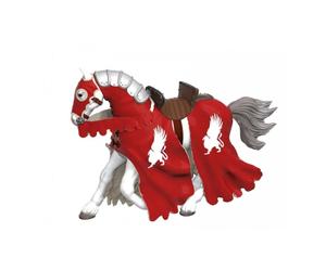 Figurine Chevalier Griffon - Papo, Cheval Historique en Plastique Rouge