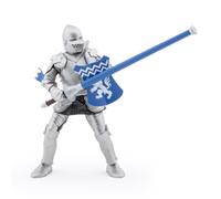 Figurine chevalier lion lance bleu