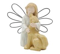 Figurine Chien Ange - Statue Chiot Fille Résine 9,5 Cm | Accent De Décor De Fille Et D’animal De Compagnie | Exprime L'amour Et La Compagnie Comme Un Souvenir Significatif Pour La Saint-Valentin Ou Po