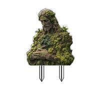Figurine clé racine d'arbre sauvage - Statue de jardin fée nain avec compartiment secret - intérieur/extérieur NTf085 (A, A)
