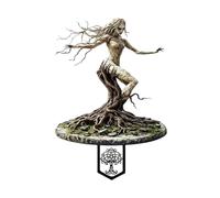 Figurine clé racine d'arbre sauvage - Statue de jardin fée nain avec compartiment secret - intérieur/extérieur NTf085 (D, A)