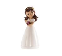 Dekora Design – Figurine de communion 315107 – Résine blanche, diadème – 13 cm