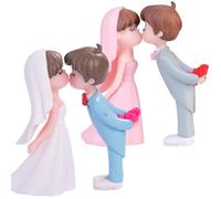 Figurine Couple de Mariés,2 Paires Doux Amoureux Ornement pour Mariage,Figurine Couple,Décoration Gâteau Mariage,pour Mariage,Saint-Valentin,Décoration de Voiture
