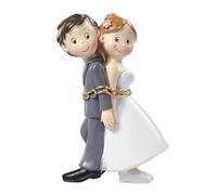 Figurine Couple de mariés enchaînés Décoration de gâteau 8 cm