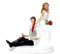 figurine couple mariage soirée arrosée 14cm - dekora 305133 Blanc G