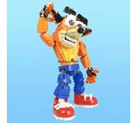 Figurine Crash Bandicoot aux cheveux pointus, blocs de construction, kit de briques MOC, personnage de jeu, jouet cadeau pour les fans, collection 1027 PCS